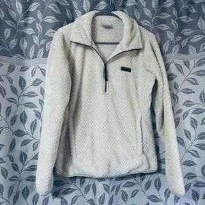 Cozy Columbia Cream Sherpa Half-Zip Pullover